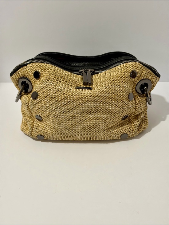Hammitt Handbags - Hammitt Daniel Crossbody Clutch in Chaparral Raffia and gunmetal hardware